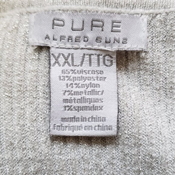 ALFRED SUNG SIZE XXL SILVER METALLIC SWEATER/CARDIGAN - Picture 7 of 8